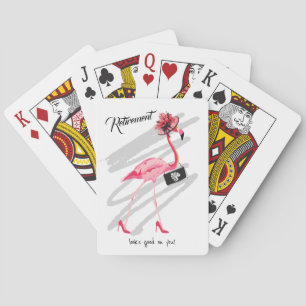 Retirement looks good on you! Chic Classy Flamingo Poker Cards