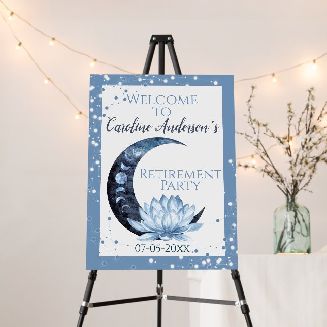 Retirement Lotus Flower Party Welcome Foam Board (In Situ (Stand))