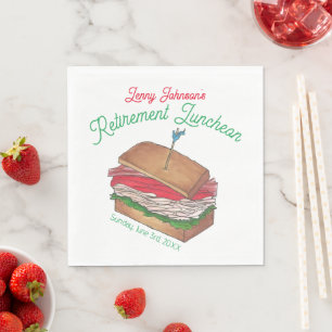 Retirement Luncheon Lunch Turkey Club Sandwich Napkins