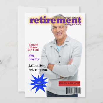 Retirement Magazine Cover Invitation by dryfhout at Zazzle