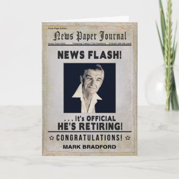 Retirement (male) Congratulations - News Journal - Card by TrudyWilkerson at Zazzle