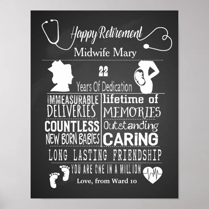 Retirement Midwife Poster gift print | Zazzle