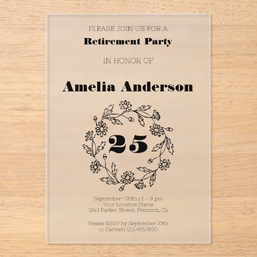 Retirement modern flower black