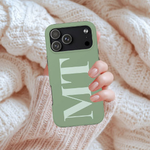 Retirement Modern Green Retired Coworker Initial iPhone 17 Pro Case