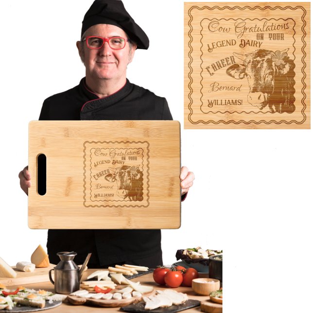 Retirement Moo-ments Engraved Cutting Board (Creator Uploaded)