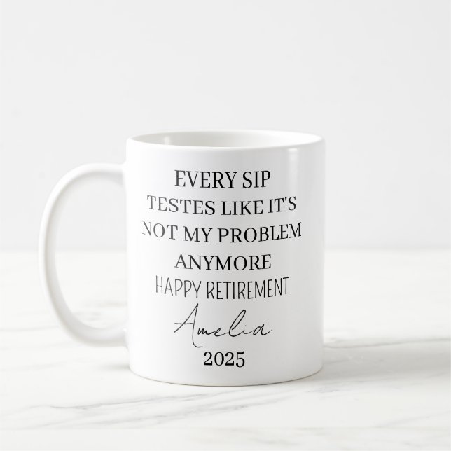 Retirement Mug, Custom Retirement Coffee Mug, Reti Mug (Left)