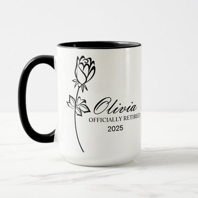 Retirement Mug, Personalized Happy Retirement Cup, Mug (Left)