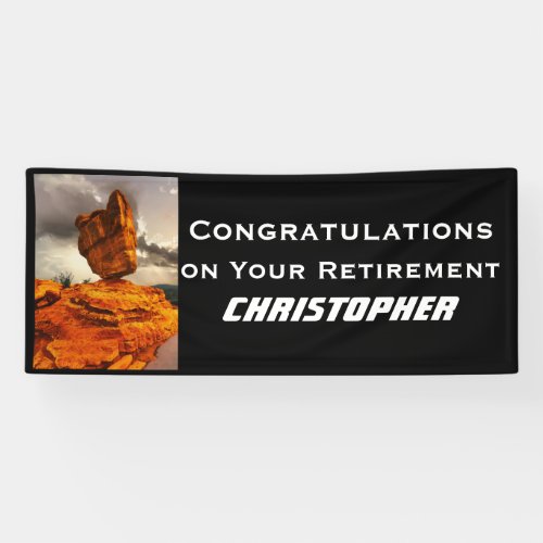 Retirement Name Balanced Rock Jumbo Banner