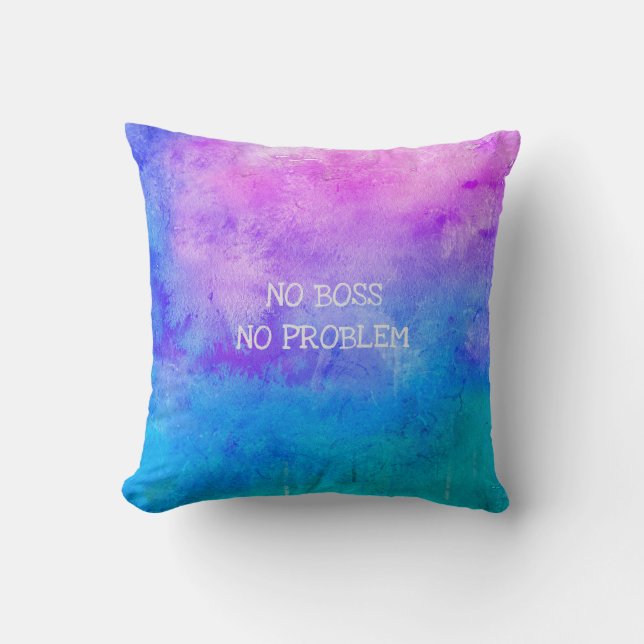 Retirement Name Funny Elegant No Boss No Problem Throw Pillow (Front)