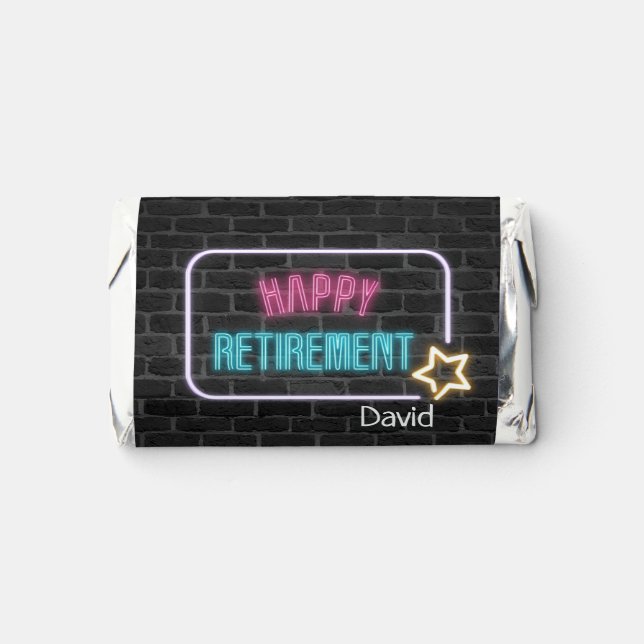 Retirement Neon Sign On Brick Hershey's Miniatures (Front)