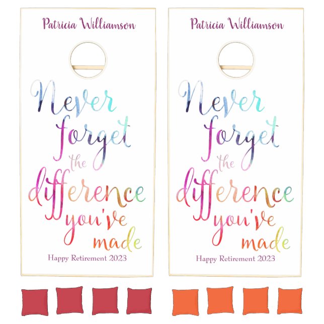 Retirement Never Forget Cornhole Set (Set)