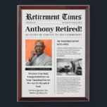 Retirement Newspaper Wood Plaque Gift Teacher<br><div class="desc">Celebrate the retirement of your teacher with this newspaper wood plaque. Edit the template details with your retiree's highlights. Perfect for college professors,  high school teachers,  elementary school teachers,  school counselors,  school principals,  superintendents,  custodians,  bus drivers,  township managers and more.</div>