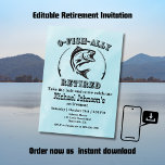Retirement O-fish-ally Retired Funny Fishing Invitation at Zazzle