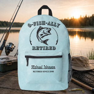Retirement O-fish-ally retired funny fishing Printed Backpack
