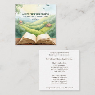 Retirement Open Book New Chapter Landscape Scene Note Card
