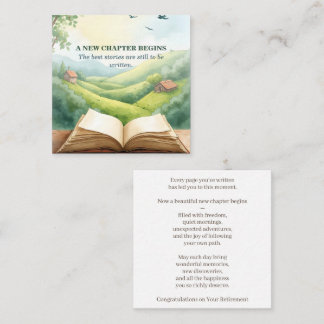 Retirement Open Book New Chapter Landscape Scene Note Card