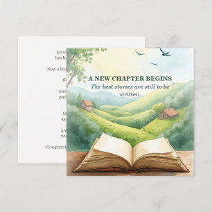 Retirement Open Book New Chapter Landscape Scene Note Card