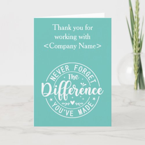 Retirement or Job Change Custom Made a Difference Holiday Card