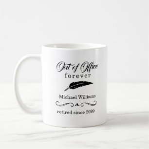 Retirement Out of Office Forever Elegant Vintage  Coffee Mug
