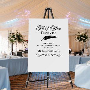 Retirement Out of Office Forever Elegant Vintage  Foam Board