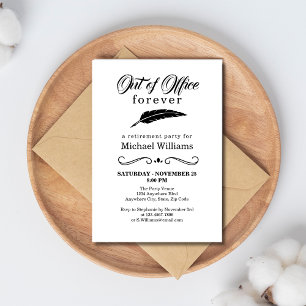 Retirement Out of Office Forever Elegant Vintage Invitation