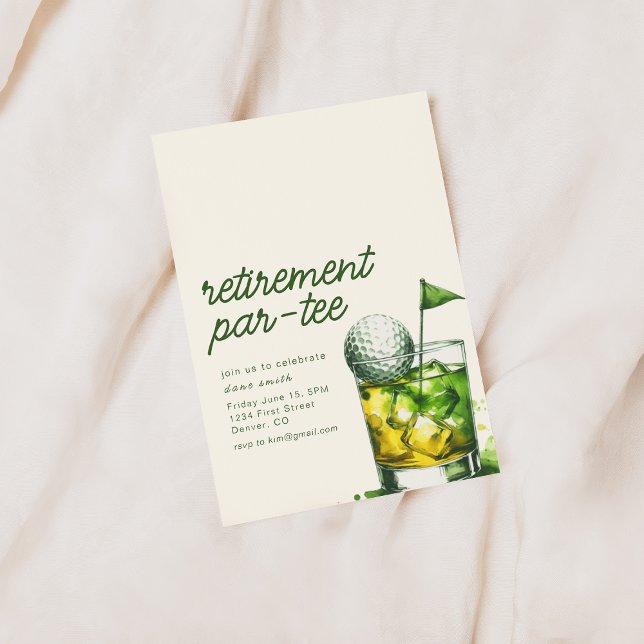 Retirement Par-Tee Party Invitation with Whiskey (Creator Uploaded)