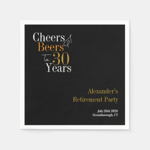 Retirement Party 30 Years Cheers and Beers Napkins