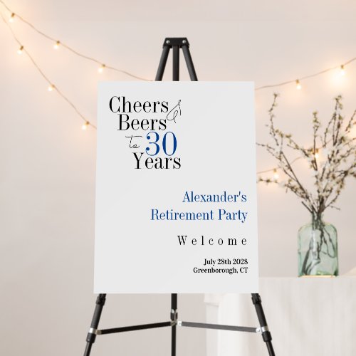 Retirement Party 30 Years Cheers Beers Blue