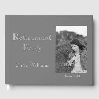 Retirement Party Add Photo Choose Color Guest Book