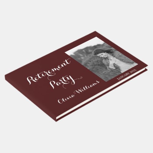 Retirement Party Add Photo Choose Color Guest Book