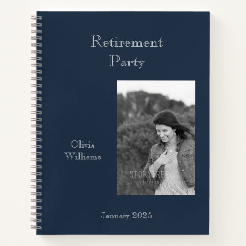 Retirement Party Add Photo Choose Color Notebook