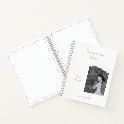 Retirement Party Add Photo Choose Color Notebook