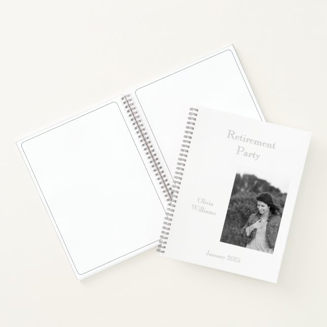Retirement Party Add Photo Choose Color Notebook (Inside)