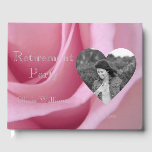 Retirement Party Add Photo Pink Rose Floral