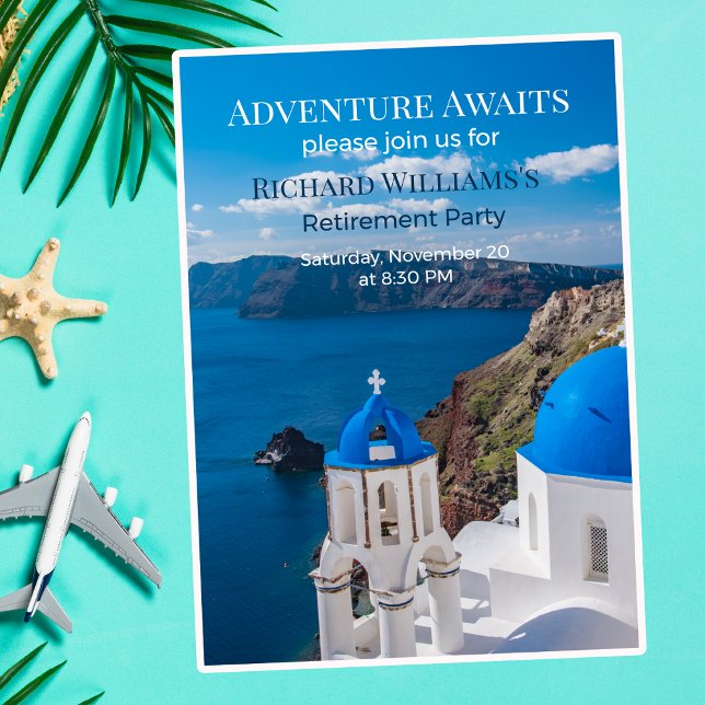 Retirement Party Adventure Awaits Greece Medit Invitation (Creator Uploaded)