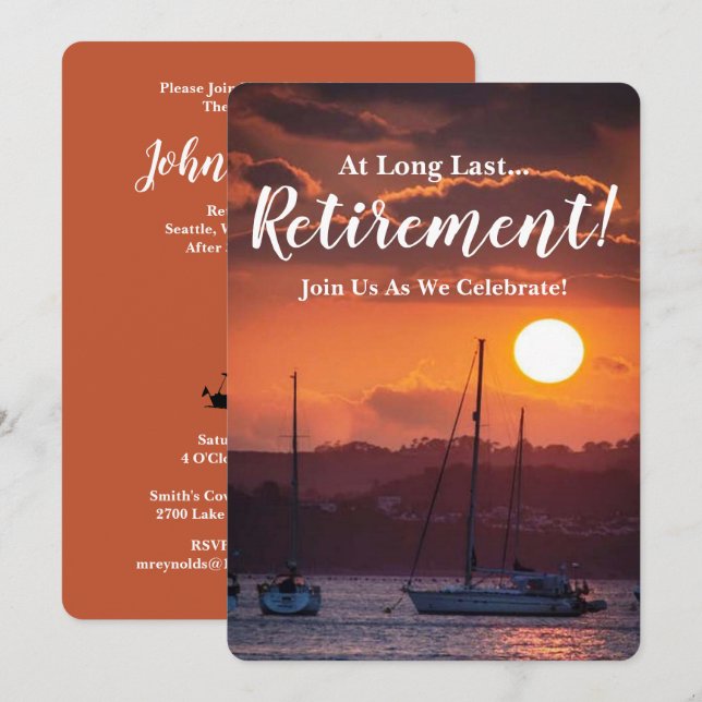 Retirement Party Announcement - Sailboat (Front/Back)