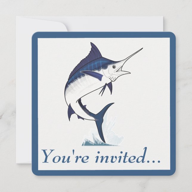 Retirement Party: Atlantic Blue Marlin Invitation (Front)