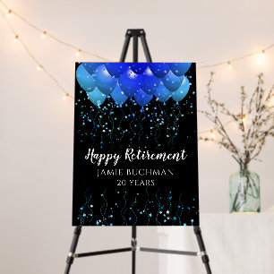 Retirement Party Balloons Stars Confetti Black  Foam Board