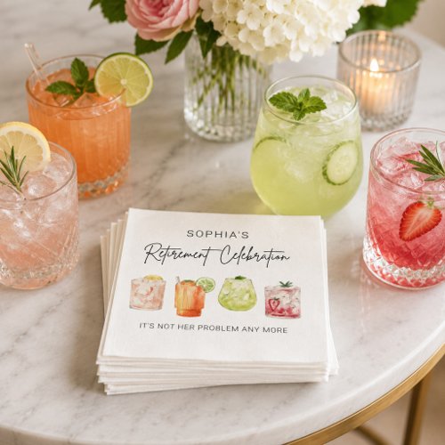 Retirement Party Banner, Funny Retirement Party Napkins