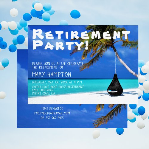 Retirement Party Beach Name Invitation