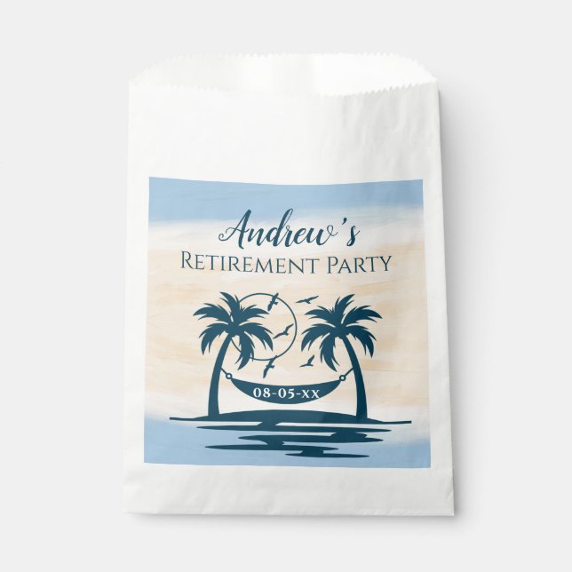 Retirement Party Beach Palm Trees  Favor Bag (Front)