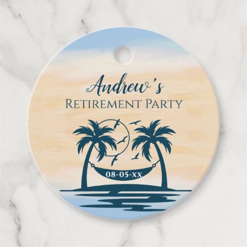 Retirement Party Beach Palm Trees  Favor Tags