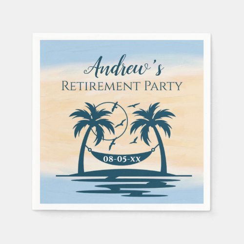 Retirement Party Beach Palm Trees  Napkins