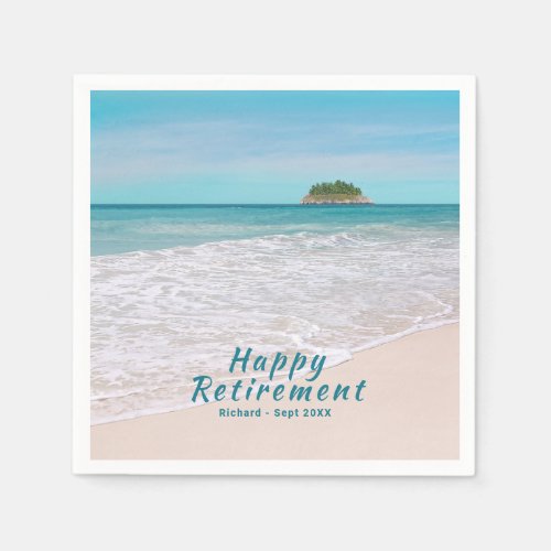 Retirement Party Beach Scene Paper Napkin