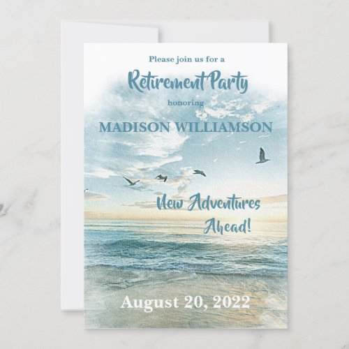 Retirement Party Beach Theme  Invitation