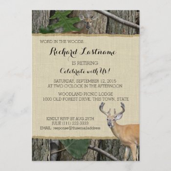 Retirement Party Buck And Doe Invitation by happygotimes at Zazzle