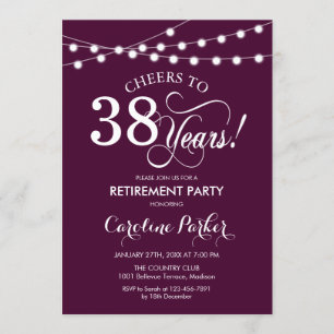 Retirement Party - Burgundy White Invitation