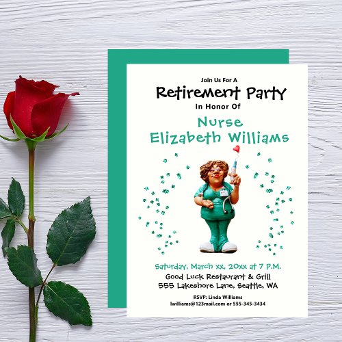 Retirement Party Celebration Medical Nurse Funny Invitation