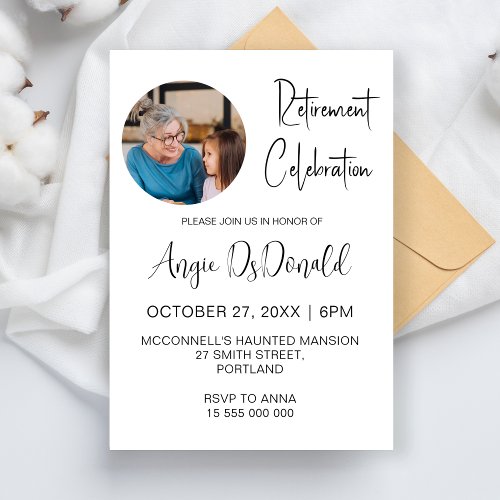 Retirement Party Celebration Retired Dad Mom Nurse Invitation