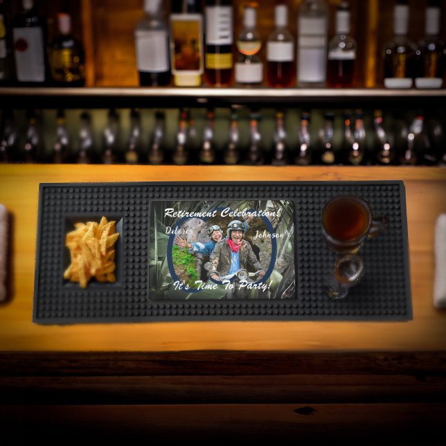 Retirement Party Celebration Retiree Photo Bar Mat (Retirement Party Celebration Retiree Photo Bar Mat is great for your events, home or as a gift. )